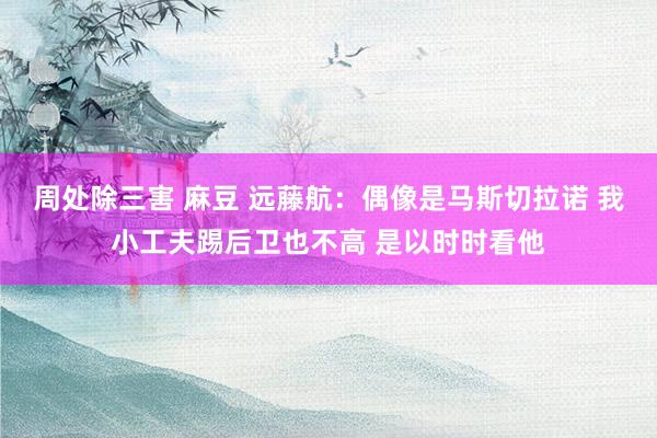 周处除三害 麻豆 远藤航：偶像是马斯切拉诺 我小工夫踢后卫也不高 是以时时看他